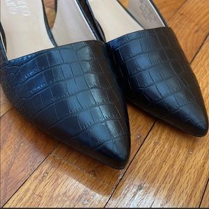 Black Sling-back Block Kitten Heel - Franco Sarto Vickie